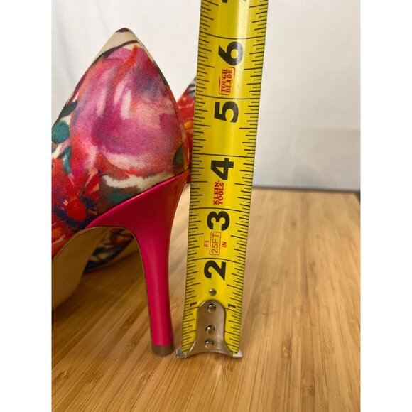 Guess Womens Floral High Heel Pumps 4" Pink Stiletto - Picture 9 of 10